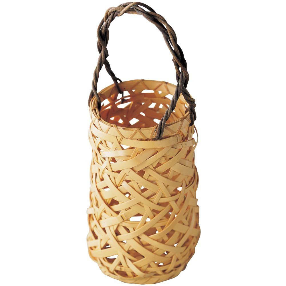 Amazon.co.jp: 山下工芸(Yamasita craft) 白竹やたら編手付篭 箱入